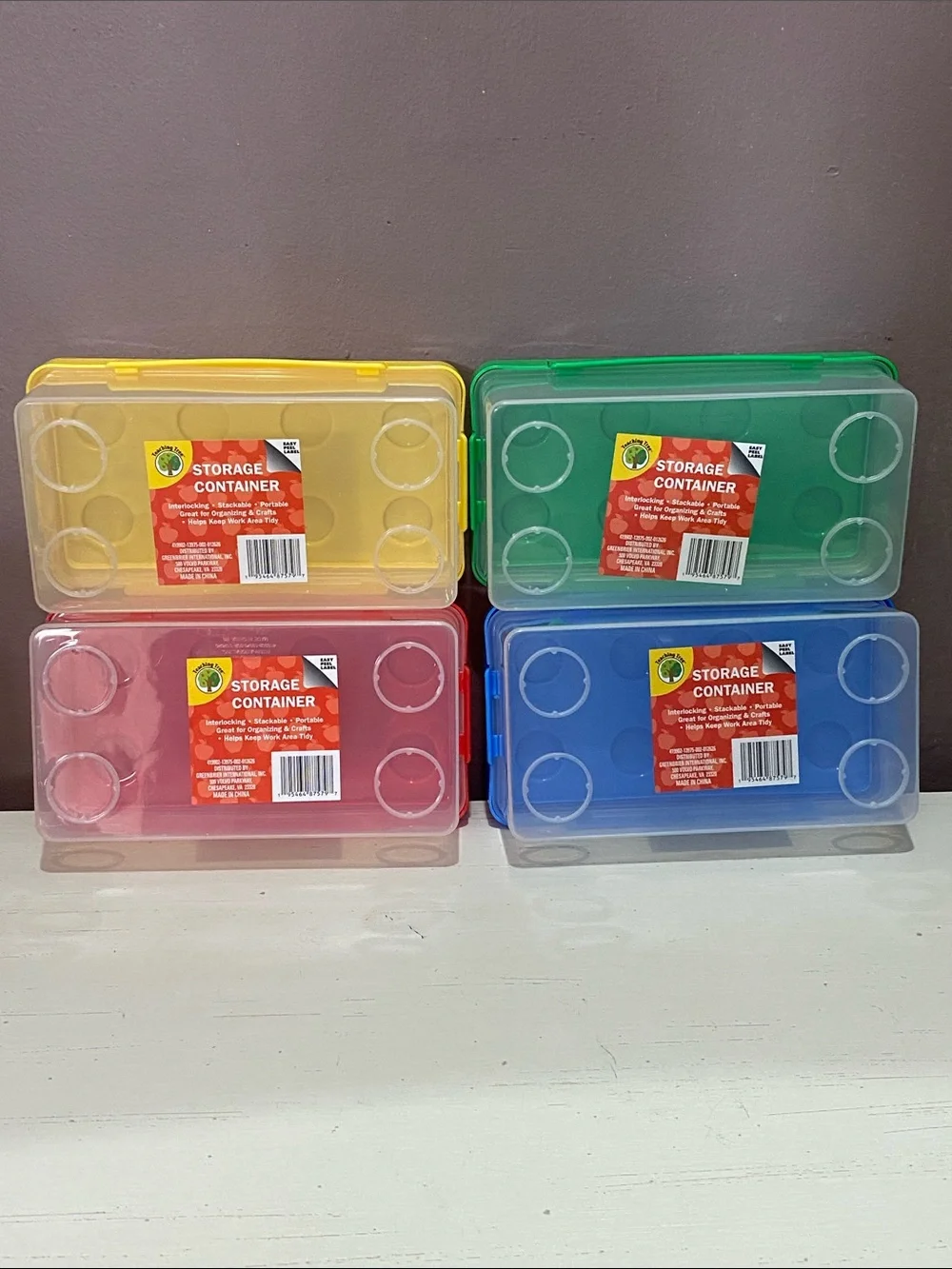 Lego Inspired Storage Boxes (Red, Blue, Green, Yellow)